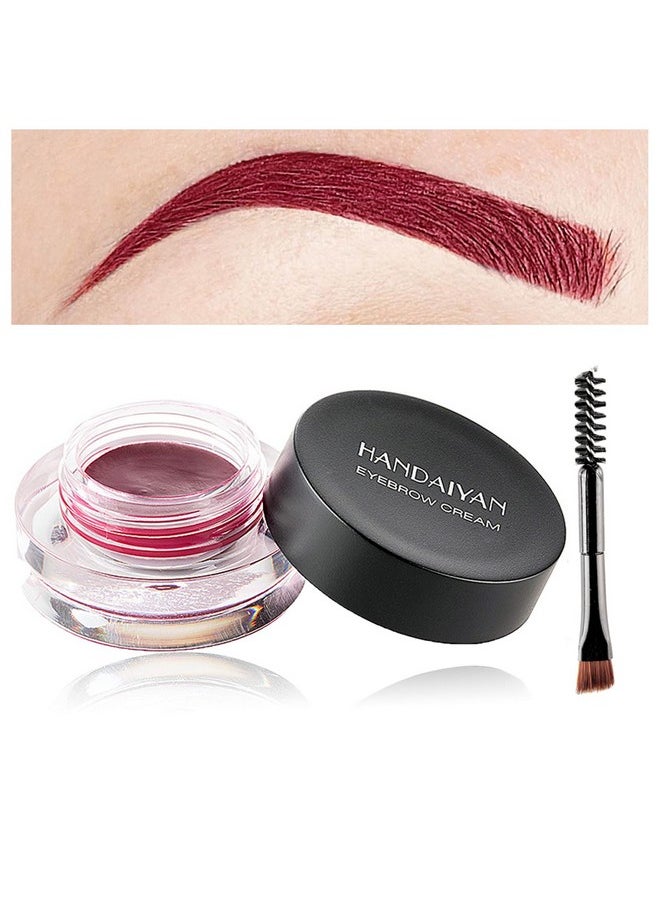 XINGXYUEL Eyebrow Pomade Cream,Brow Pomade Gel Naturally Long Lasting Waterproof,Delicate and Smooth Eye Brow Makeup Cosmetics with Eyebrow Brush - Wine  - Image 1