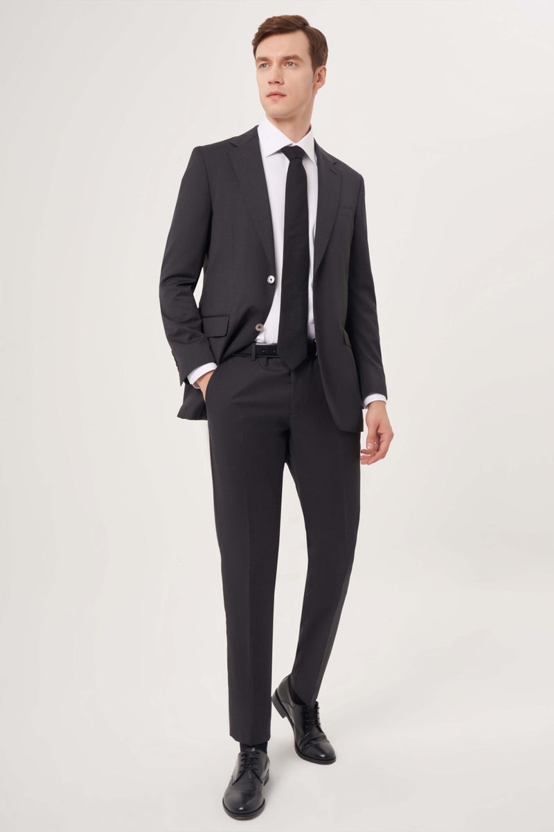 Bisse Men's 6 Drop Mono Collar Double Slit Suit ANTHRACITE PTK23YNOS001_D58  - Image 1