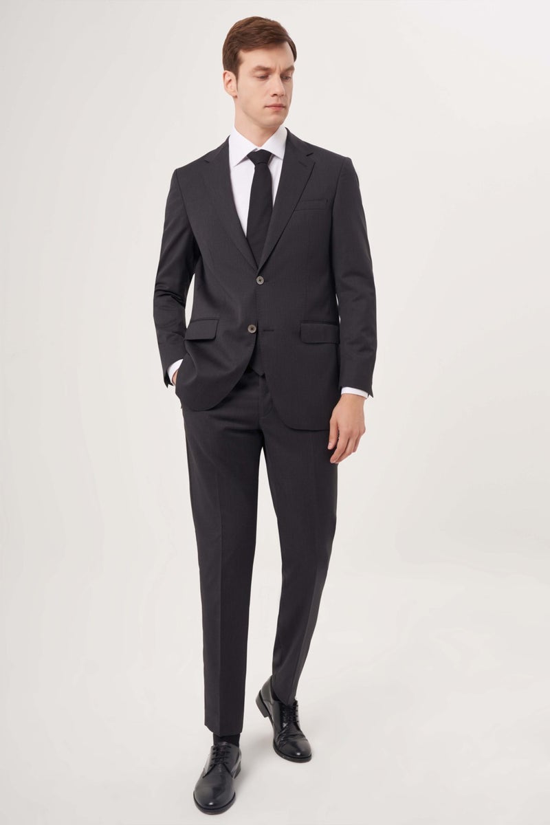 Bisse Men's 6 Drop Mono Collar Double Slit Suit ANTHRACITE PTK23YNOS001_D58  - Image 5
