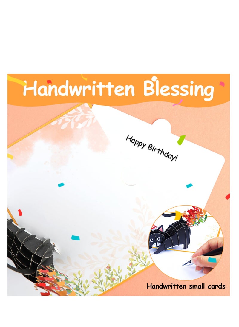 SYOSI - Cat Birthday Card, 3D Pop Up Card, Funny Cat Birthday Greeting Card, for Women Men Cat Lovers, Mum, Dad, Wife, Girlfriend, Daughter, Son, Sister, Brother on Anniversary Valentine's Day - Image 1