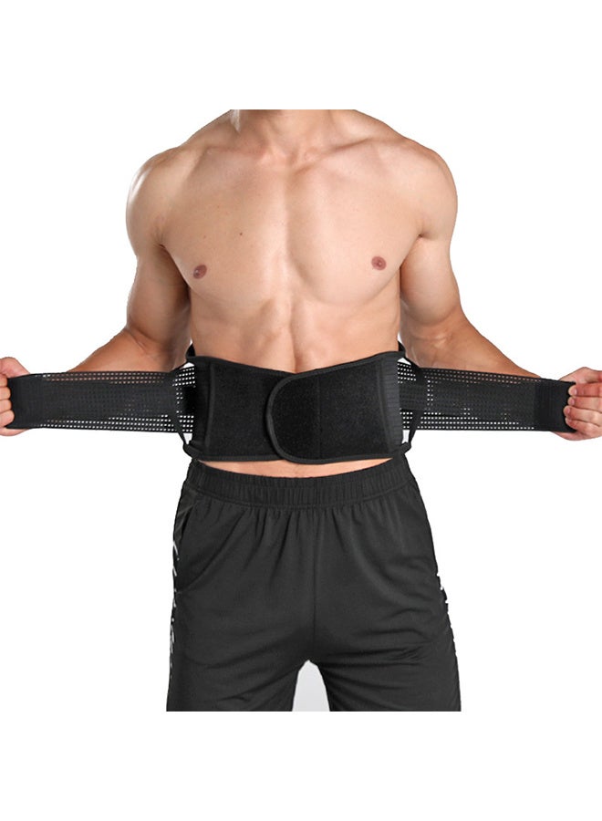 Hojo Lumbar Lower Back Brace, Breathable Waist Lumbar Lower Back Support Belt for Sciatica, Herniated Disc, Scoliosis Back Pain Relief, Heavy lifting, with Dual Adjustable Straps - Large - Image 2