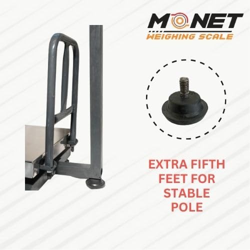 MONET Platform Weighing Machine For Industrial and Commercial Use 10g Accuracy 400X400 mm Scale Size Green Display Light - Image 3
