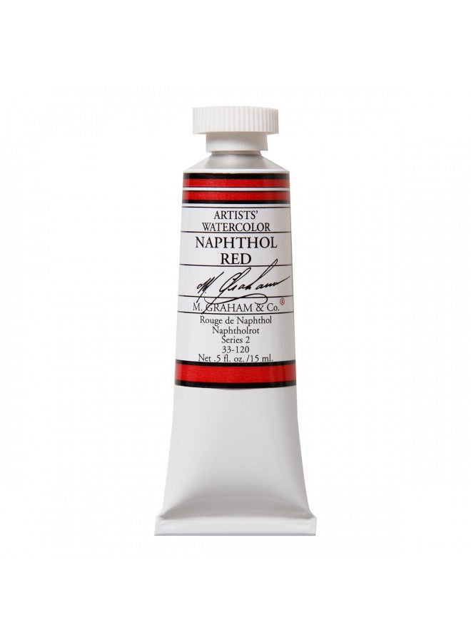 M. Graham & Co. M. Graham 1/2-Ounce Tube Watercolor Paint, Naphthol Red (33-120) - Image 1