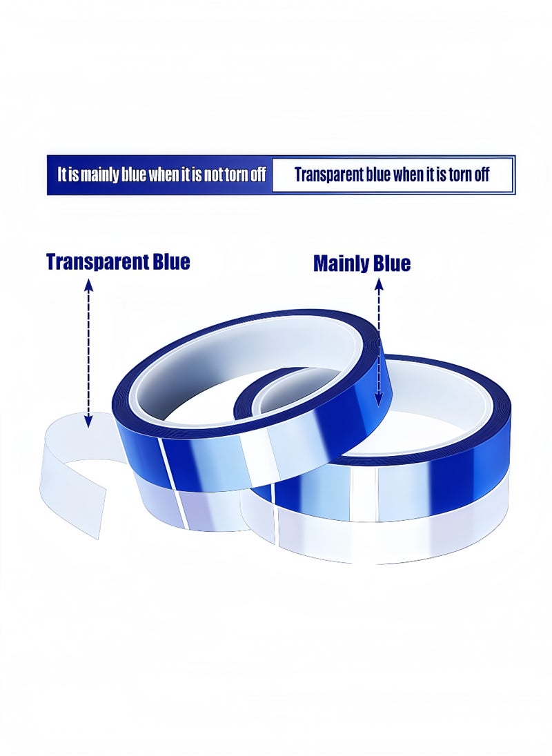 fantasize 2 Rolls Blue High-Temperature Heat Resistant Tape, No-Residue Heat Transfer Tape for Sublimation Press and Vinyl, 20mm x 33m (108ft)  - Image 5
