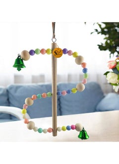 Sage Square Playful Natural Wood Bead Swing Toy For Parrot, Budgies, Cockatiel, Lovebird, Budgerigar, Sun Conure, Finch, African Grey, Canary, Cockatoo, Macaw Birds  - Image 4