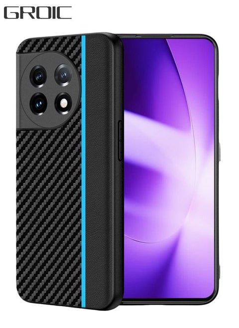 Case for Oneplus 11 6.7" Leather Case, Super Thin Carbon Fiber Texture Design Soft Silicone Frame Shockproof Anti-Fingerprint Slim & Light Phone Cover for Oneplus 11 5G 2023