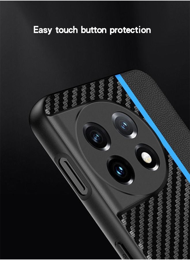GROIC - Case for Oneplus 11 6.7" Leather Case, Super Thin Carbon Fiber Texture Design Soft Silicone Frame Shockproof Anti-Fingerprint Slim & Light Phone Cover for Oneplus 11 5G 2023 - Image 1