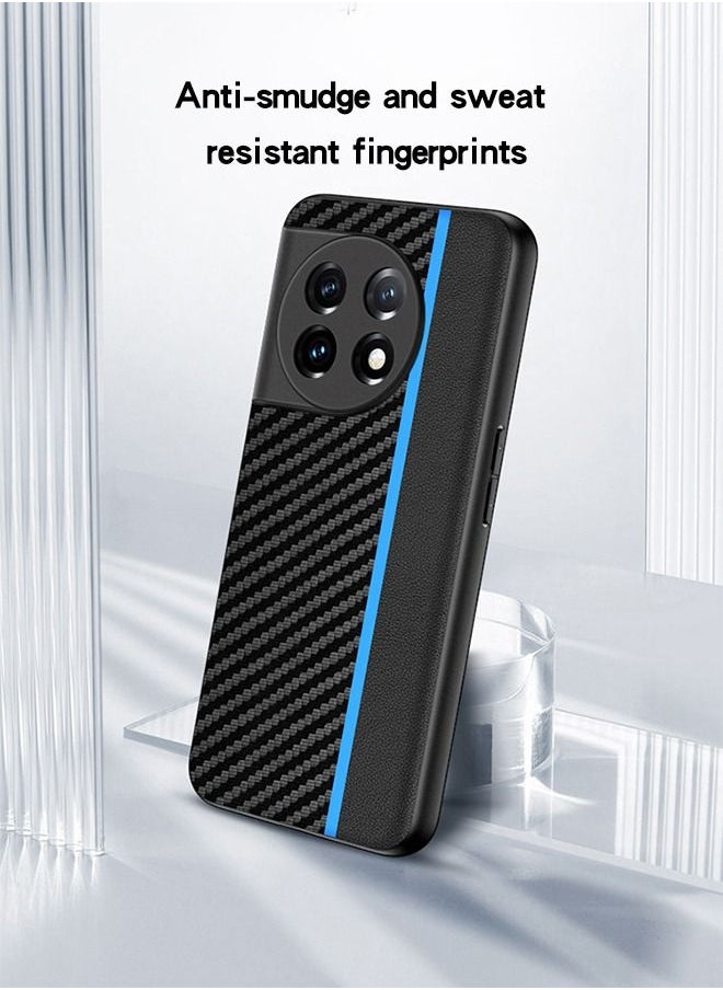 GROIC - Case for Oneplus 11 6.7" Leather Case, Super Thin Carbon Fiber Texture Design Soft Silicone Frame Shockproof Anti-Fingerprint Slim & Light Phone Cover for Oneplus 11 5G 2023 - Image 1