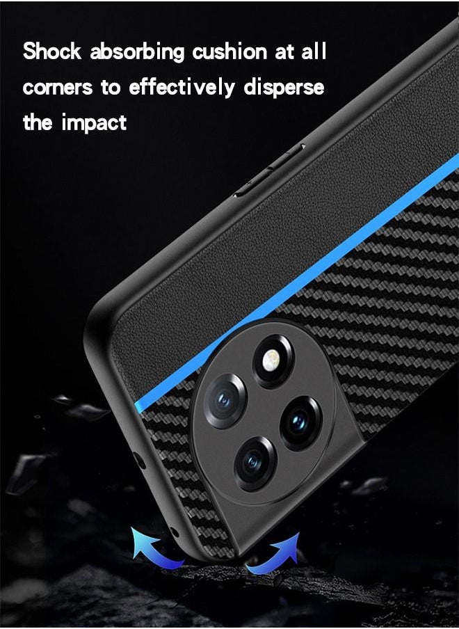 GROIC - Case for Oneplus 11 6.7" Leather Case, Super Thin Carbon Fiber Texture Design Soft Silicone Frame Shockproof Anti-Fingerprint Slim & Light Phone Cover for Oneplus 11 5G 2023 - Image 1