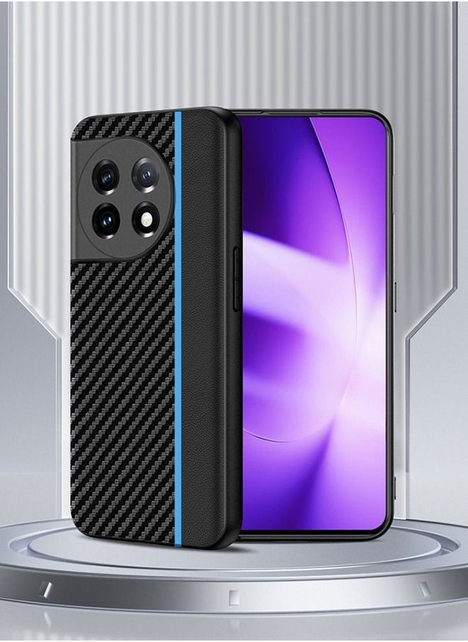 GROIC - Case for Oneplus 11 6.7" Leather Case, Super Thin Carbon Fiber Texture Design Soft Silicone Frame Shockproof Anti-Fingerprint Slim & Light Phone Cover for Oneplus 11 5G 2023 - Image 1