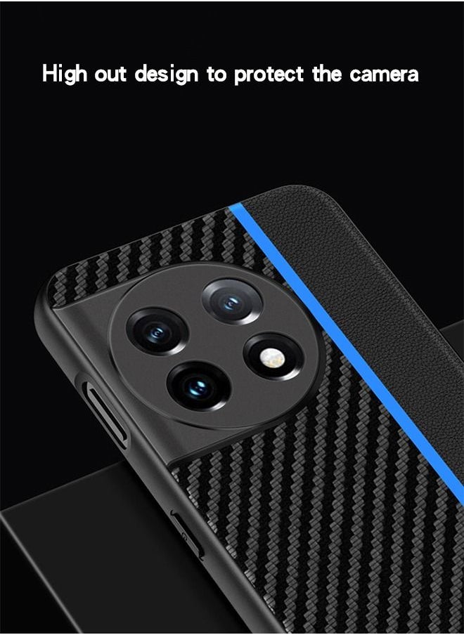 GROIC - Case for Oneplus 11 6.7" Leather Case, Super Thin Carbon Fiber Texture Design Soft Silicone Frame Shockproof Anti-Fingerprint Slim & Light Phone Cover for Oneplus 11 5G 2023 - Image 1