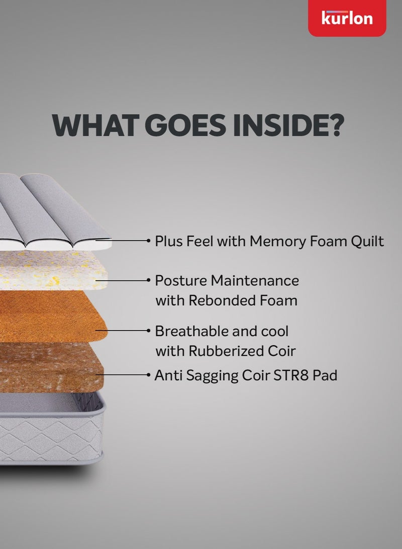 Kurlon Kurl-On Spinekare Mattress | Orthopedic Mattress | Rebonded Foam | Rubberized Coir | Memory Foam | Single Size Mattress| Firm Support | 200L x 90W x 20H cm | 7 Years Warranty - Image 5
