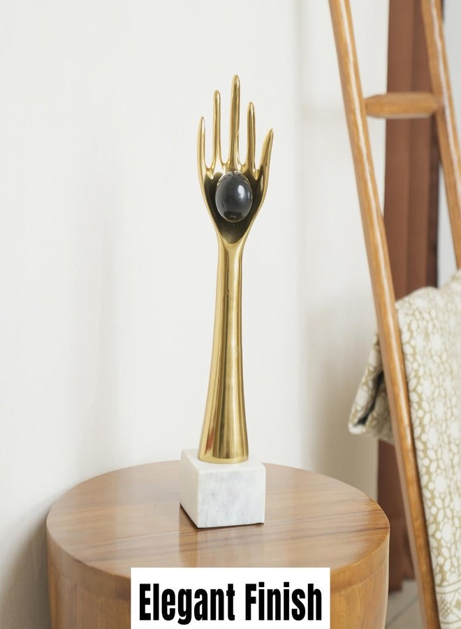 Loosebucket®Golden Auspicious Hands Holding Balls for Table Decoration Table showpiece | Centerpiece for Table | Table Sculpture | Aluminum Set of 2, 16 Inch, Inspirational - Image 4