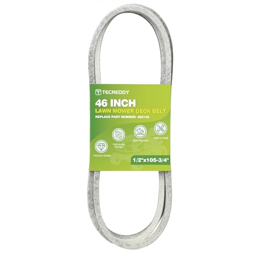 Tecreddy 405143 46 Inch Mower Deck Belt for Husqvarna 532405143 584453101 YTH22V46 YTH20K46 YTH21K46 YTH18K46 Craftsman Poulan Lawn Mower - Aramid Cord, 105.75" - Image 1