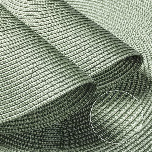FunWheat Round Braided Placemats Set of 6 Place Mats for Dining Tables Woven Washable Non-Slip Table mats 15 inch(Fog Green, 6pcs) - Image 4