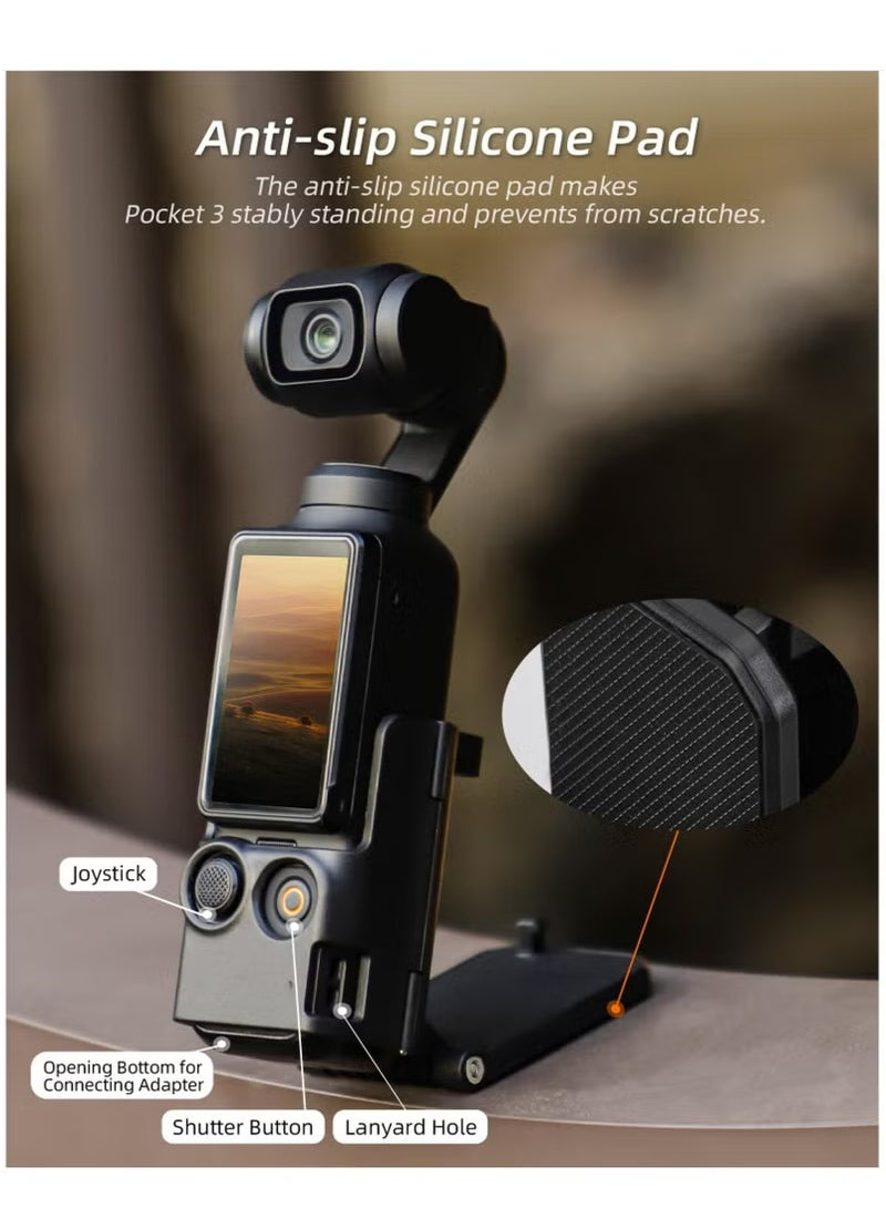 سني لايف قاعدة حامل الكاميرا المغناطيسية لجهاز Pocket 3، حاملة قابلة للتعديل للسطح المكتب، مستقرة وغير قابلة للانزلاق ومتوافقة مع ملحقات Pocket3. - Image 3