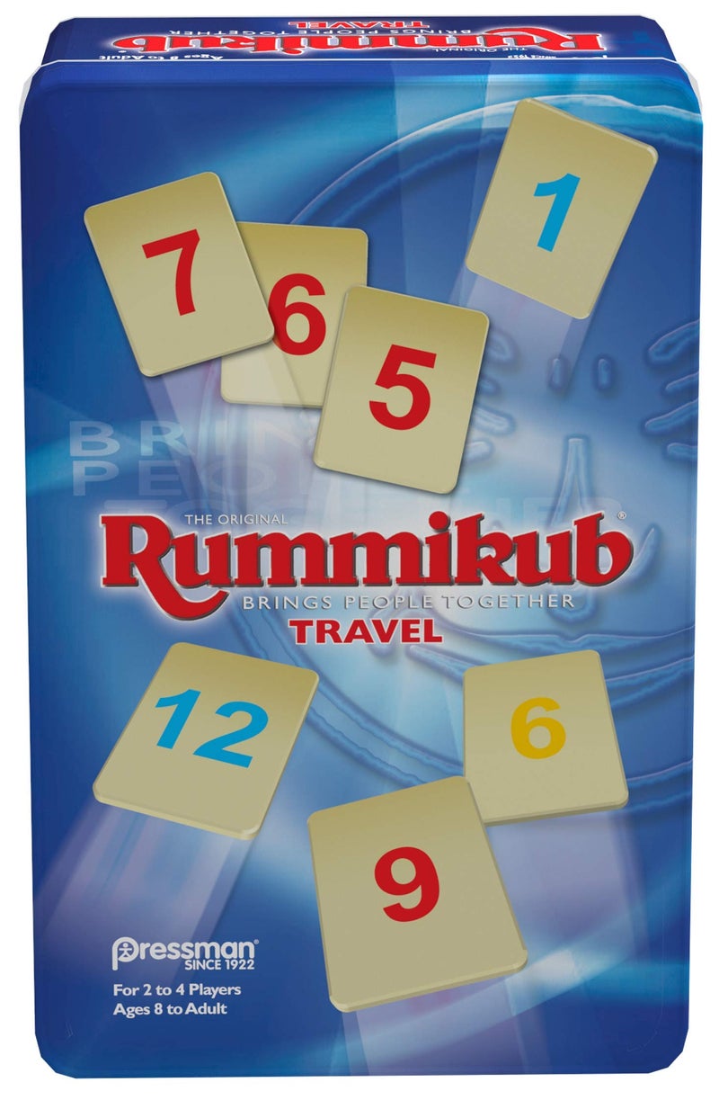 Pressman Rummikub in Travel Tin - The Original Rummy Tile Game, Blue (B07GLGBW9X) - Image 1