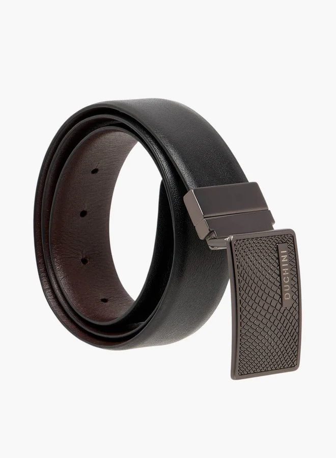 DUCHINI Solid Belt with Auto Lock Buckle Closure