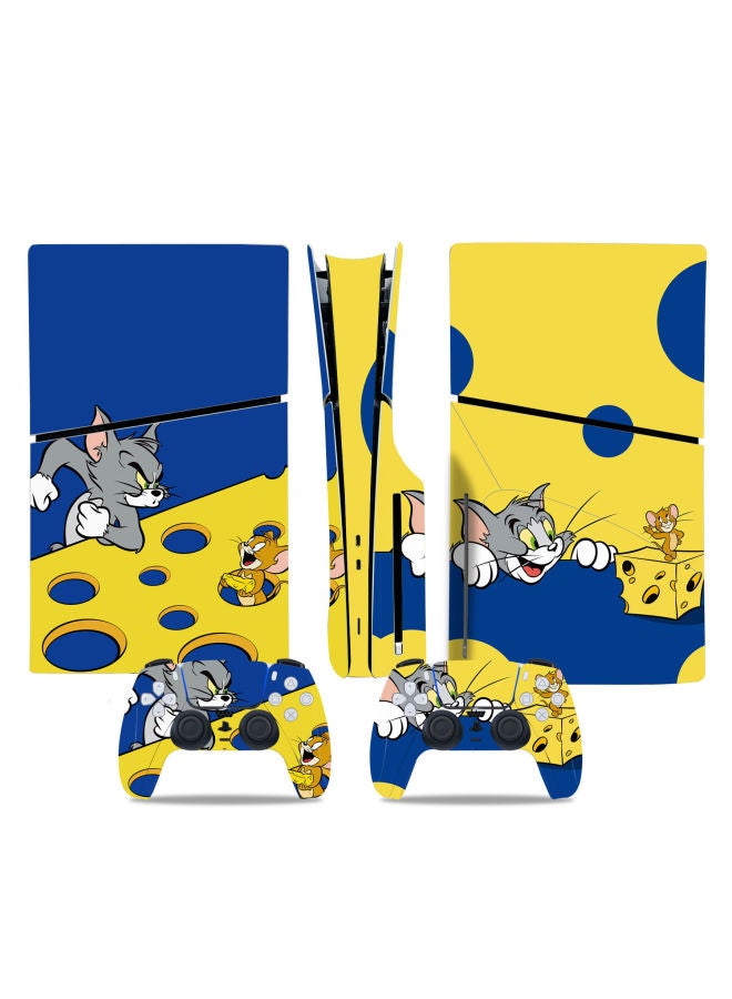 general PS5slim CD-ROM Version Sticker Slim Digital Version Of The Main Machine Sticker Handle Sticker Pikachu Cute Anime Frosted-Color:Granny Grey P5SDisc-0275 - Image 5