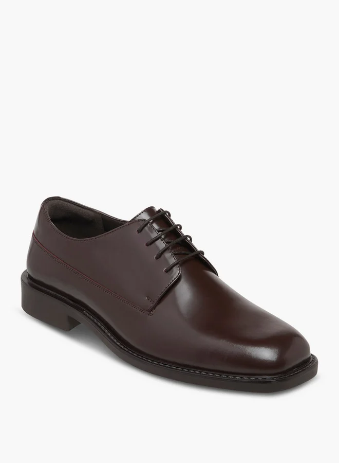 DUCHINI Men's Solid Lace-Up Derby Shoes
