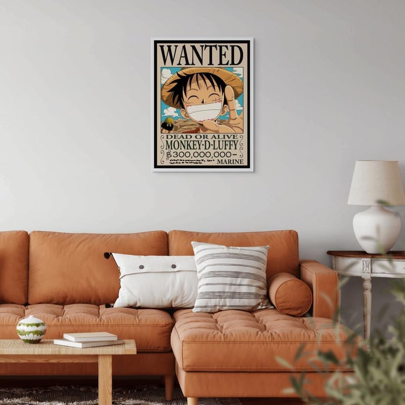 Art Decor Framed Fine of One Piece Wanted Poster Wall Monkey D. Luffy work Anime Portrait Print Wall for Bedroom Boy Room Living Room Gaming Room 30x40cm - Image 3