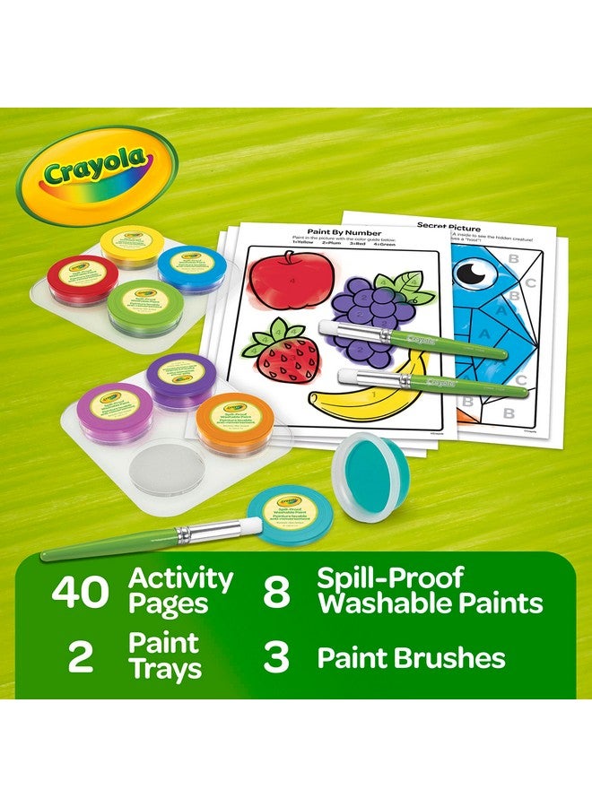 Crayola Spill Proof Paint Set (8ct), Washable Toddler Paint Kit, Includes Brushes, Pots, Activity Pages, Toddler Gift, Ages 3+ - Image 2