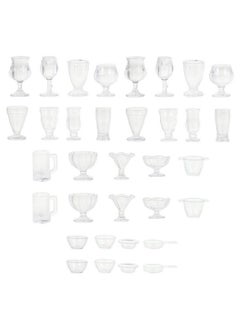 EXCEART 34Pcs Miniature Cups 1/17 Dollhouse Miniature Wine Glass Drink Cups Set Miniature Ice Cream Cup Drinking Glasses Dollhouse Kitchen Accessories  - Image 2
