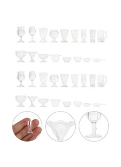EXCEART 34Pcs Miniature Cups 1/17 Dollhouse Miniature Wine Glass Drink Cups Set Miniature Ice Cream Cup Drinking Glasses Dollhouse Kitchen Accessories  - Image 5