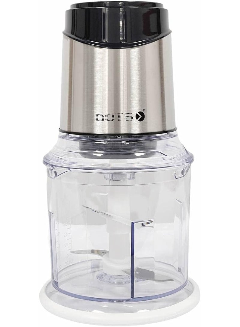 دوتس مفرمة كهربائية دوتس، وعاء بلاستيكي سعة 0.6 لتر، ستانلس ستيل، 400 وات، CP-640، فضي - Image 1