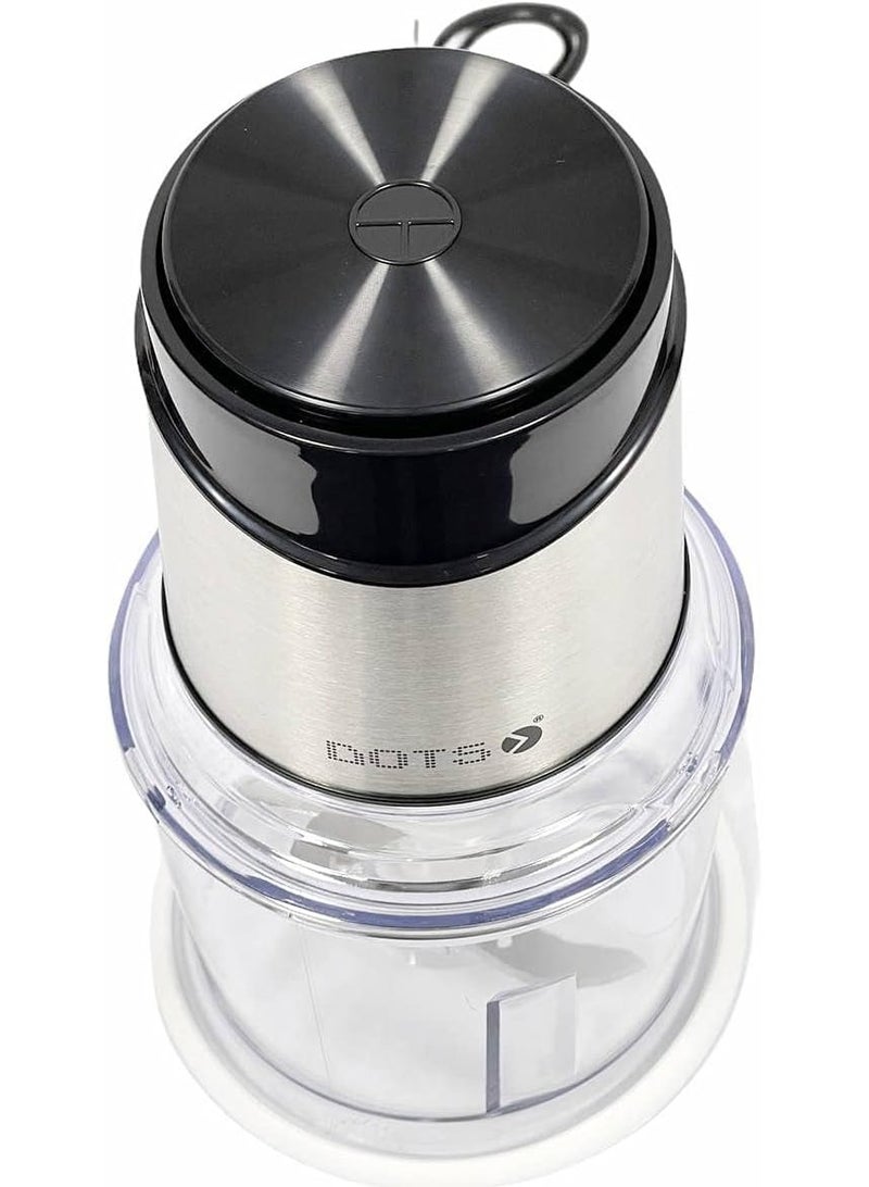 دوتس مفرمة كهربائية دوتس، وعاء بلاستيكي سعة 0.6 لتر، ستانلس ستيل، 400 وات، CP-640، فضي - Image 2