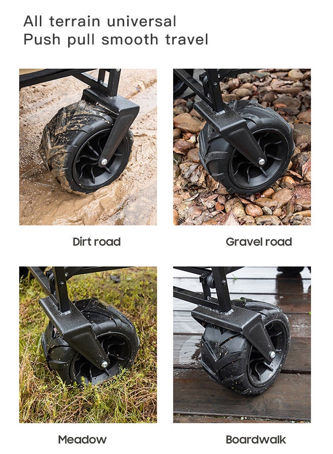 Sharpdo Outdoor Folding Camping Cart Wagon Handcart With Table Shopping Cart - Image 4