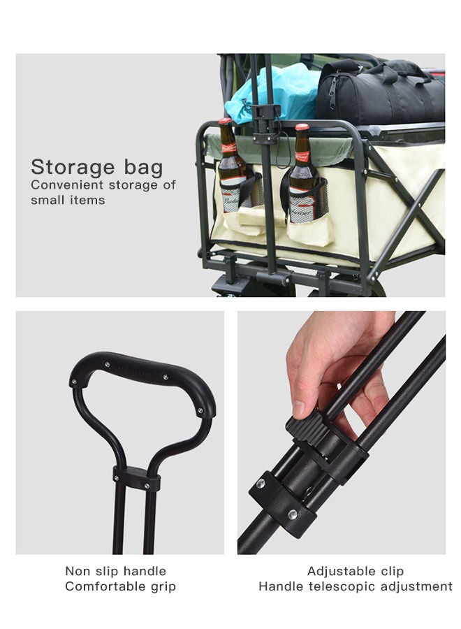 Sharpdo Outdoor Folding Camping Cart Wagon Handcart With Table Shopping Cart - Image 5