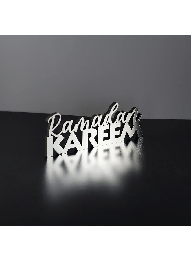 TPGP | Wooden Acrylic Islamic Tabletop Decors | Ramadan Kareem and Eid Mubarak Decoration | Islamic Muslim Gifts | Ramadan Eid Decoration | (Ramadan Kareem-6, Silver)  - Image 4