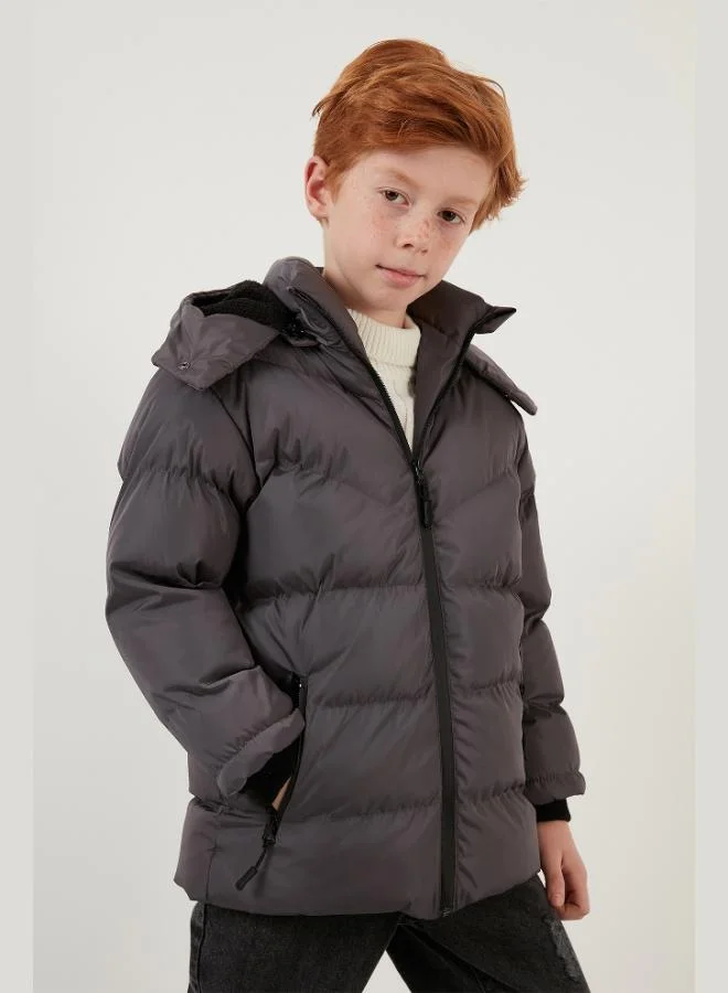 ليلا معطف شتوي بقلنسوة قابلة للإزالة وبطانة قطيفة للأولاد