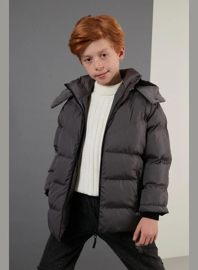 Lela Lela Plush Lined Winter Coat for Boys with Removable Hood and Pockets (COAT 5761587)