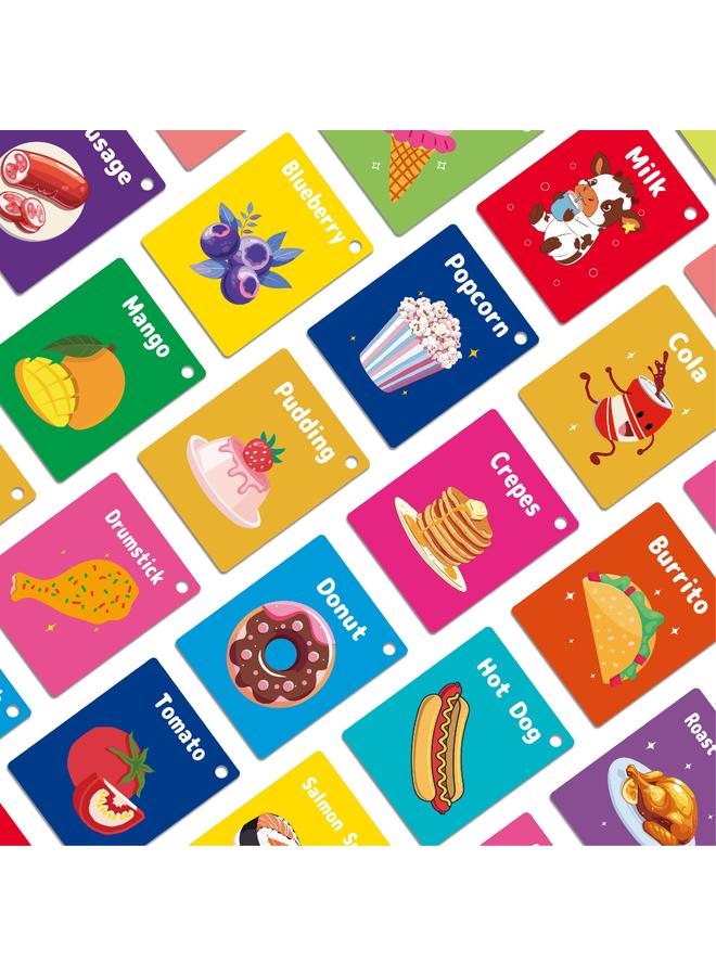 Bluejw Q & A Card 50 Children's Food Flash Card Flashcard Gourmet Fruit Puzzle Early Education Cognitive Card - Image 4