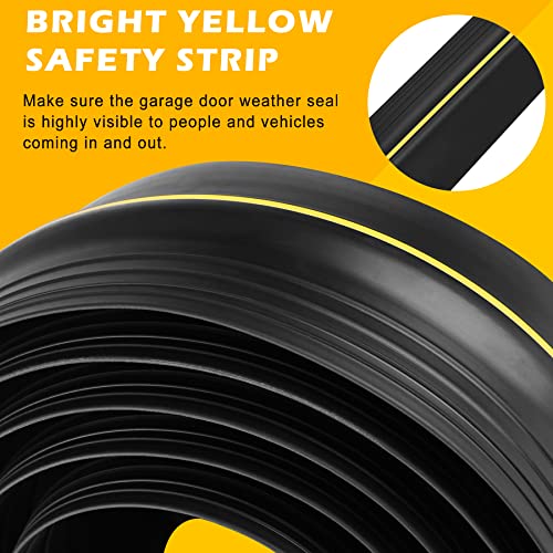 Papillon 16.5Ft Universal Garage Door Bottom Threshold Seal Strip with 20oz Glue Gel, Weatherproof Rubber DIY Weather Stripping Replacement - Black - Image 5