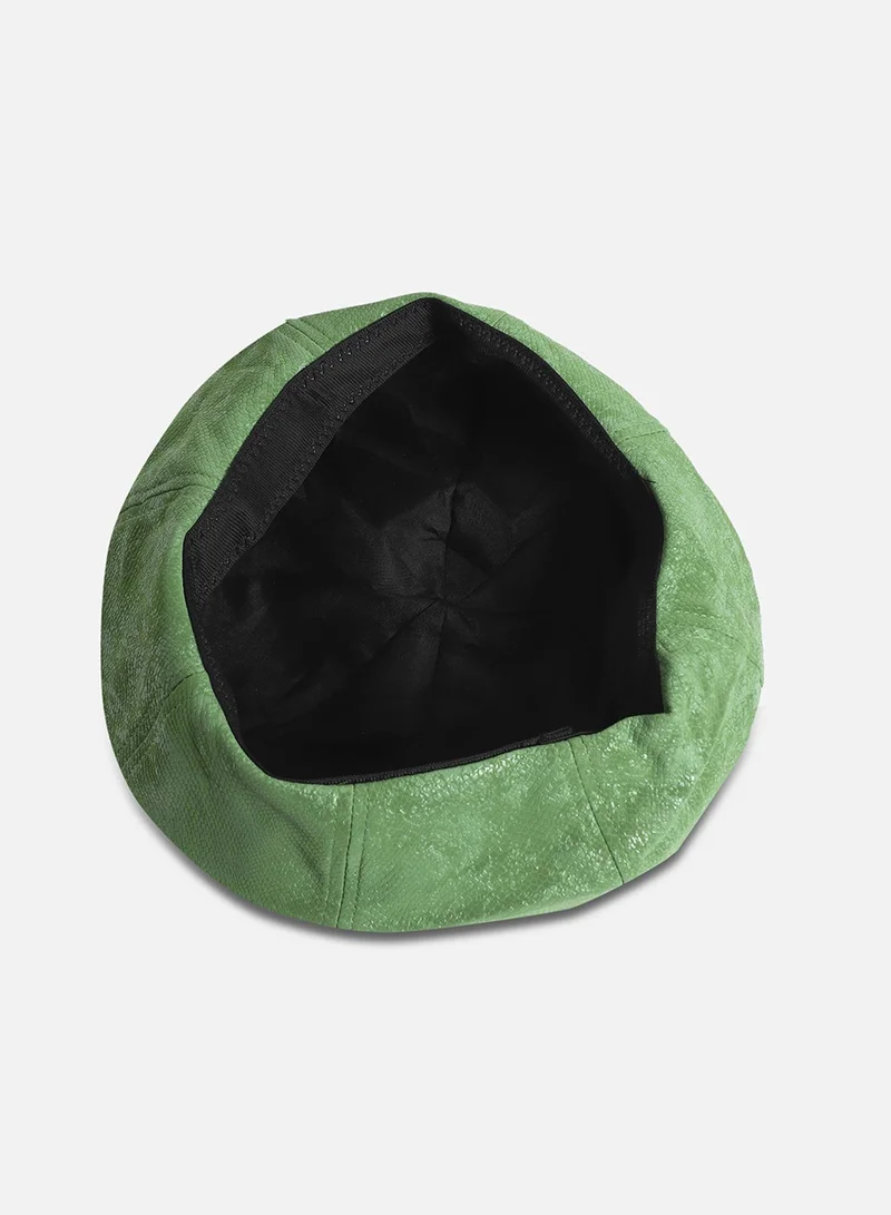 Haute Sauce  Pebbled Bakerboy Hat - Pistachio Green for Women | Best Price UAE