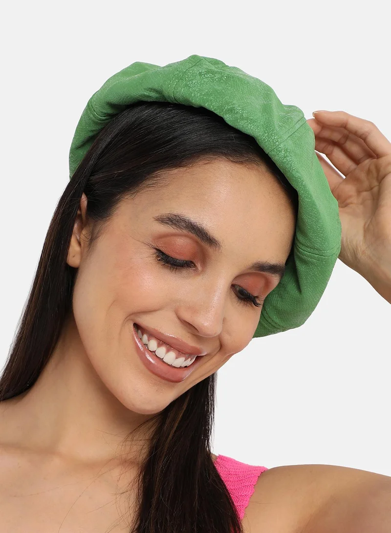 Haute Sauce  Pebbled Bakerboy Hat - Pistachio Green for Women | Best Price UAE