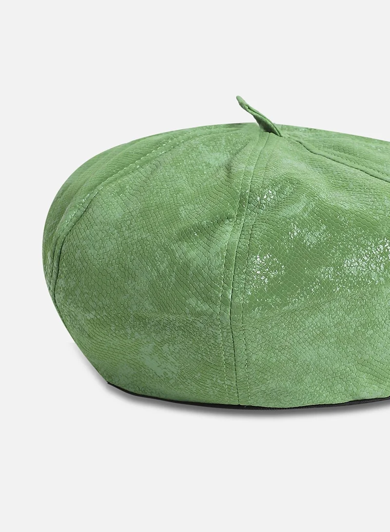 Haute Sauce  Pebbled Bakerboy Hat - Pistachio Green for Women | Best Price UAE