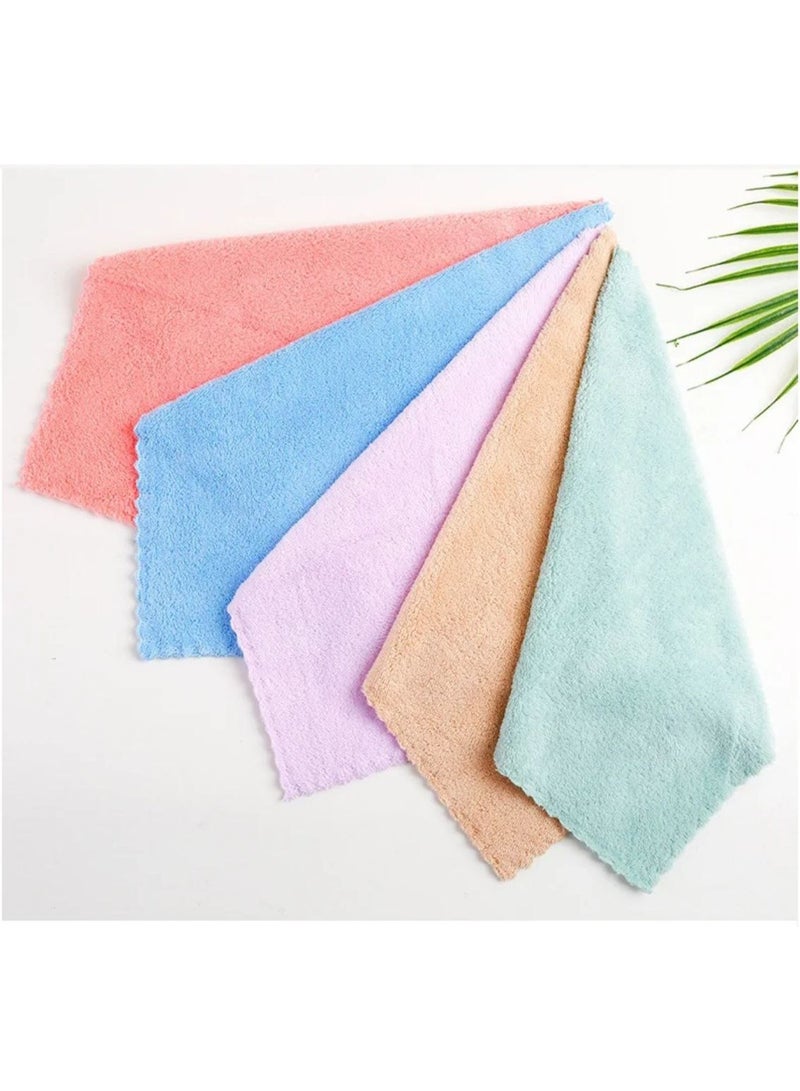 Set of 5 multi-purpose pads (30*30 cm) with exquisite embroidery (cute), soft and super absorbent (multiple colors) - Image 1