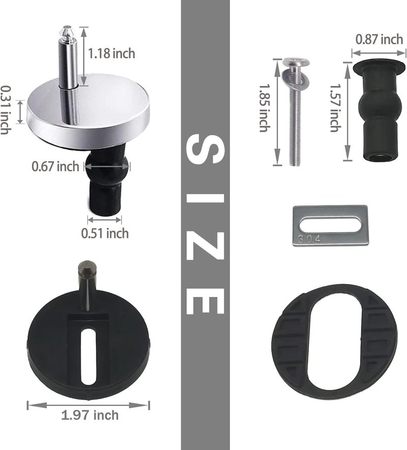 MUU Universal Toilet Seat Bolt kit,Screws,Quick Release,Easy to Install- Toilet Seat Replacement Parts Kit,Toilet Cover Maintenance Accessories,Fixing Accessories (Circle Screws) - Image 2