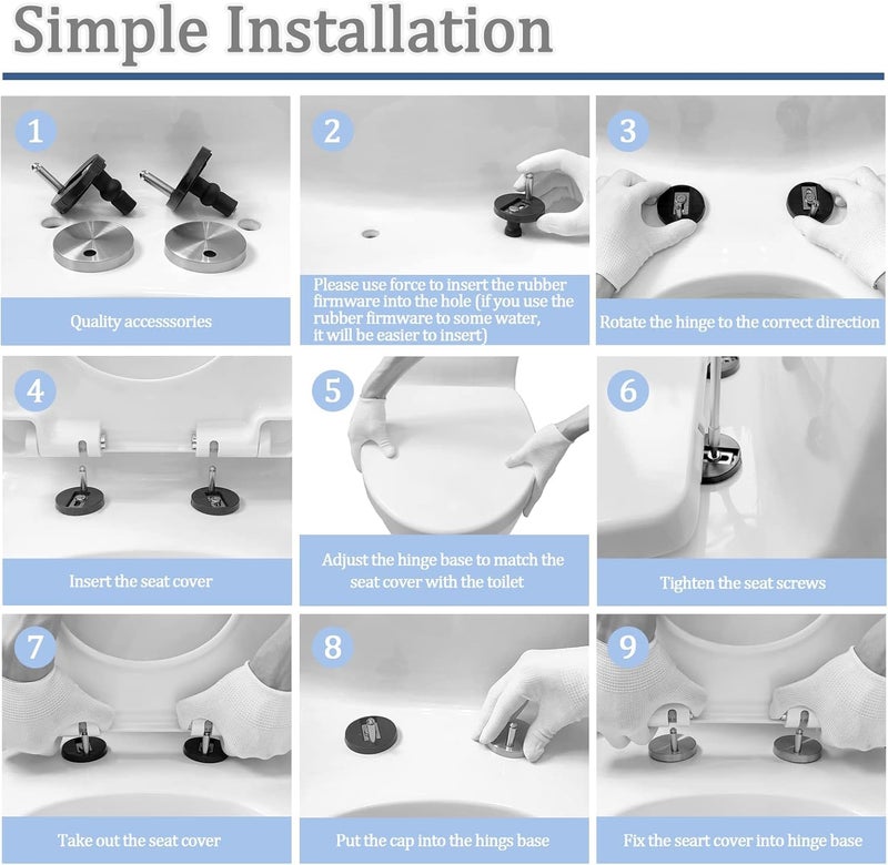 MUU Universal Toilet Seat Bolt kit,Screws,Quick Release,Easy to Install- Toilet Seat Replacement Parts Kit,Toilet Cover Maintenance Accessories,Fixing Accessories (Circle Screws) - Image 3