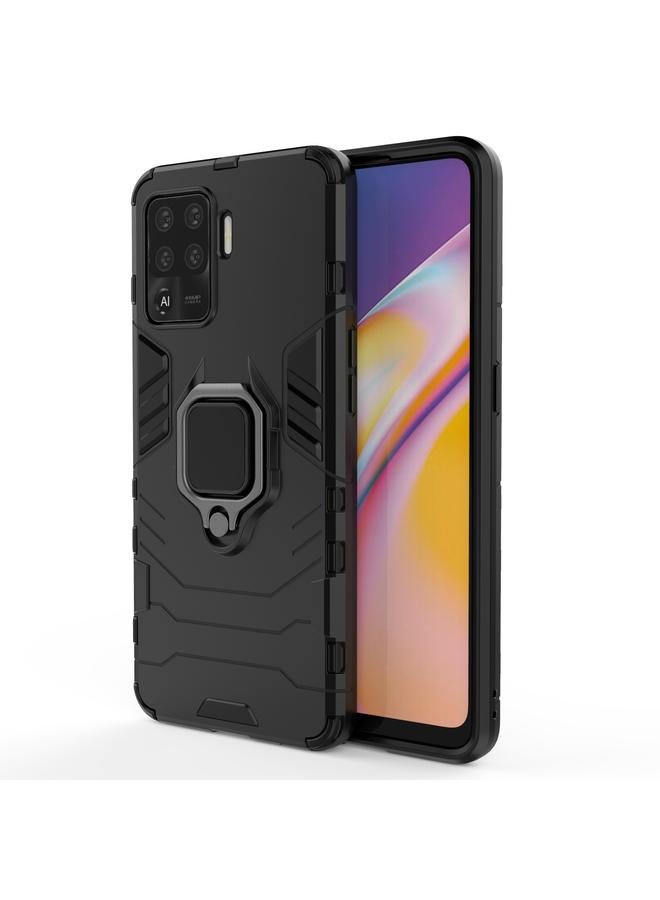 اس-توب جراب لهاتف OPPO A94 مقاوم للصدمات مصنوع من مادة PC + TPU مع حامل حلقي مغناطيسي - Image 1