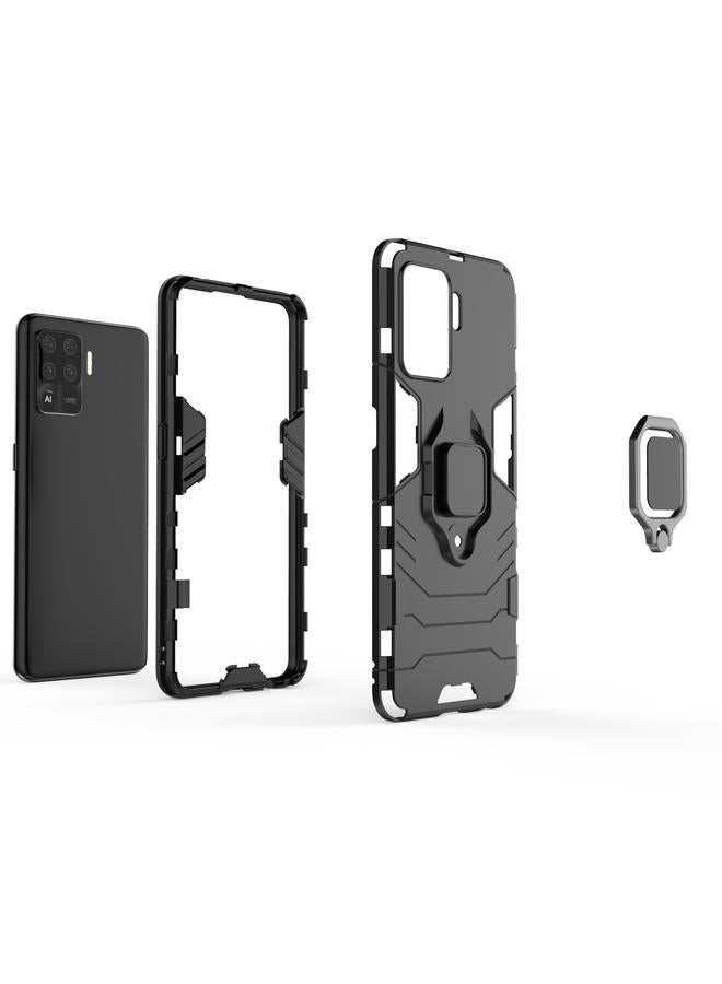 اس-توب جراب لهاتف OPPO A94 مقاوم للصدمات مصنوع من مادة PC + TPU مع حامل حلقي مغناطيسي - Image 3