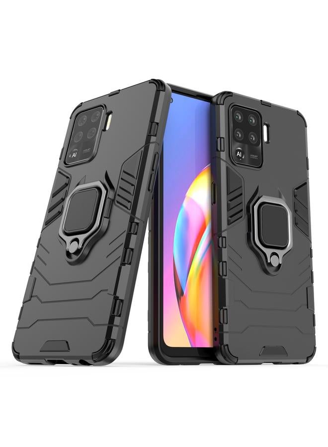 اس-توب جراب لهاتف OPPO A94 مقاوم للصدمات مصنوع من مادة PC + TPU مع حامل حلقي مغناطيسي - Image 2