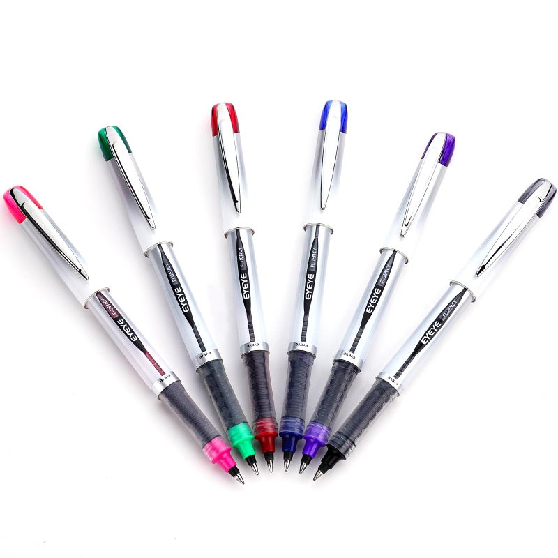 EYEYE Liquid Ink Rollerball Pen 0.7mm, 6 Assorted Colors Medium Point Pen Quick Dry, Liquid Ink Pens Fine Point Smooth Writing Pens for Journaling, Note Taking, Office, School Supplies - Image 3