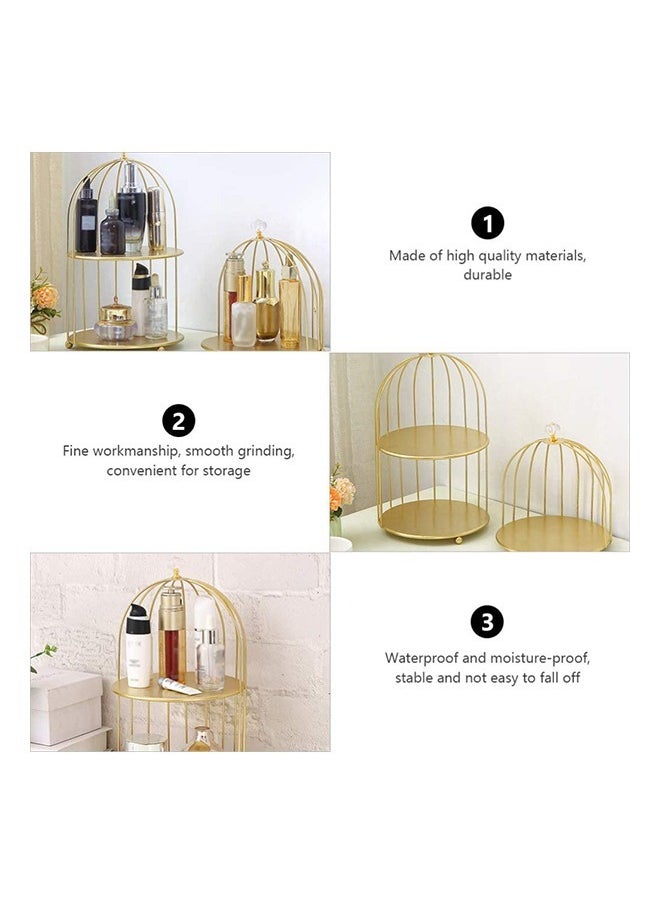 Yameem Cosmetic Rack Bird Cage Shape Desktop Makeup Organizer Rack  - Image 2