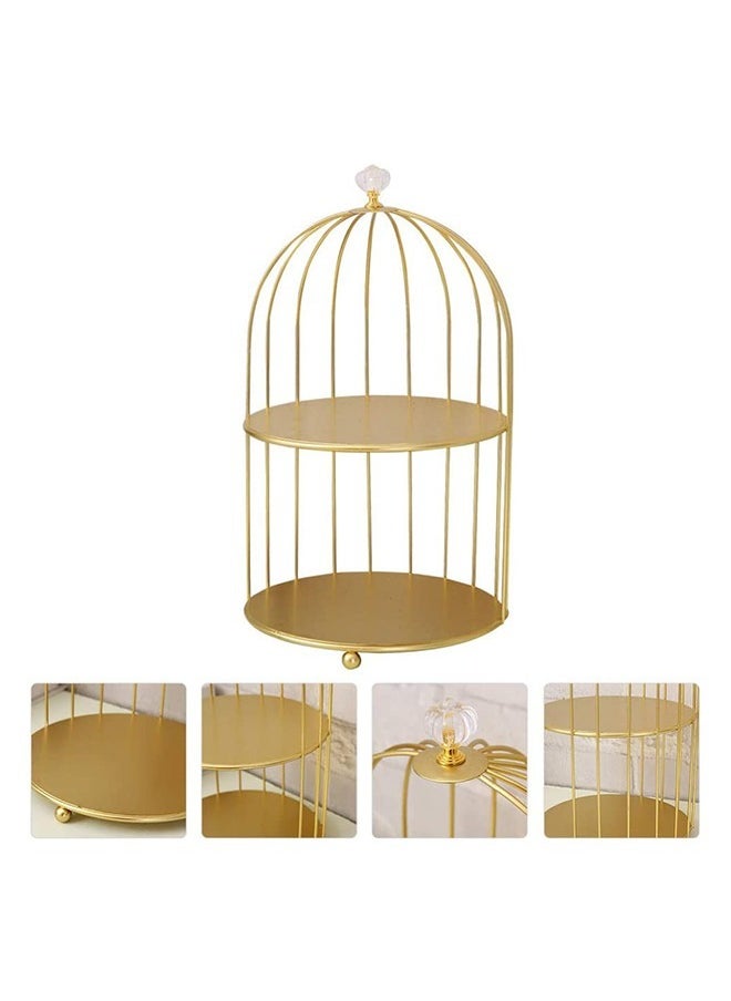 Yameem Cosmetic Rack Bird Cage Shape Desktop Makeup Organizer Rack  - Image 3