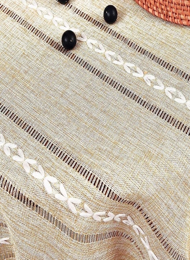Utobanh Bedside Table Cloth with Tassel Small Table Cover for Nightstand,Bedside Table TV Microwave (Coffee, 17.7 * 39.4inches) - Image 5